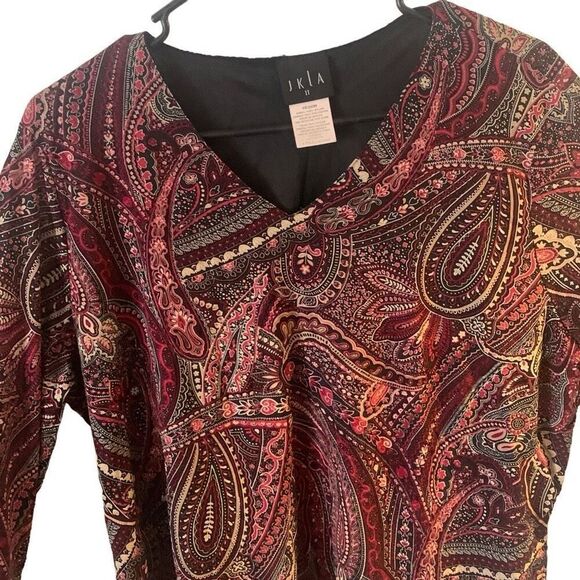 Pre Owned Women’s JKLA II Paisley Print Style Blouse Sz 18/20W Hippie Vibe - Picture 4 of 11